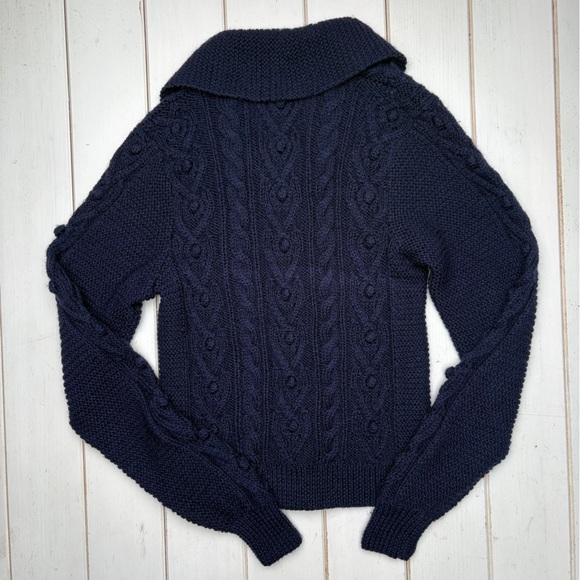 Vintage L.L. Bean Wool Cable Knit Cardigan - Picture 2 of 9